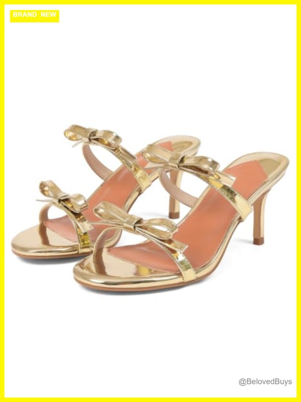 Bow Kitten Heel Strappy Sandals Patent Leather Open Toe Dressy